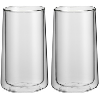 WMF CoffeeTime doppelwandige Latte Macchiato Gläser Set 2-teilig doppelwandige Gläser 270ml, Schwebeeffekt, Thermogläser, hitzebeständiges Kaffeeglas