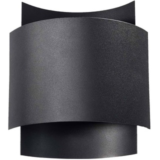 Up Down Leuchte Innen Wandlampe Treppenhaus Wandleuchte schwarz, aus Stahl, indirekte Beleuchtung, 1x G9, LxBxH 23x22x11 cm