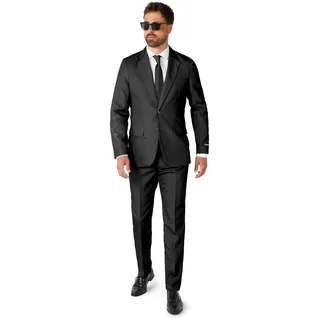 Suitmeister Partykostüme für Herren - Einfarbiger Anzug für Kostüme für Karneval, Halloween-Partys und Themenpartys - Schwarz - Größe L - L