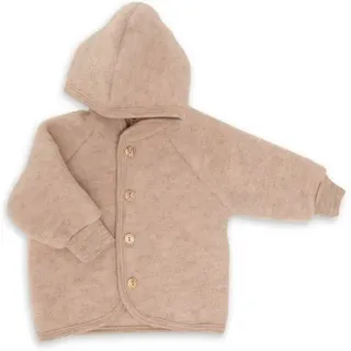 Engel - Kinder Kapuzenjacke mit Holzknöpfen - Wolljacke Gr 74/80 beige