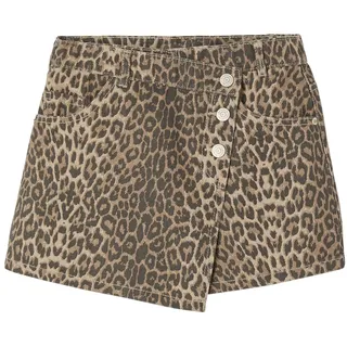 JONEN Asymmetrischer Mädchen Hosenrock mit Leoprint beige 140 - 140