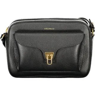 COCCINELLE Umhängetasche, Schwarze Damen-Handtasche: Weiche Schultertasche mit Verstellgurt