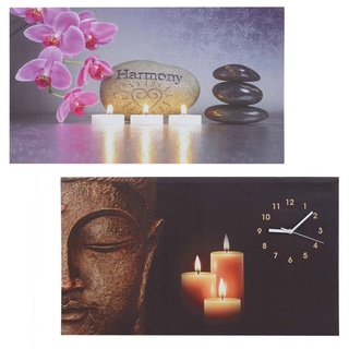 MCW LED-Bild LED-Bild-B, Buddha/Harmony (2er-Set), 2er-Set, Schöner Leuchteffekt, mit Timer, Batteriebetrieben bunt