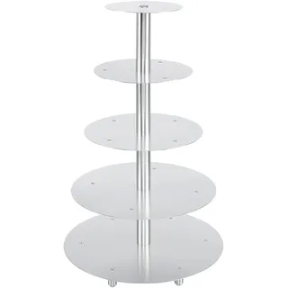 thermohauser Etagen-Tortenständer aus AL, rund, 5-stöckig, Silber / Aluminium