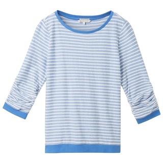 TOM TAILOR DENIM Damen Gestreiftes Sweatshirt, blau, Streifenmuster, Gr. XL