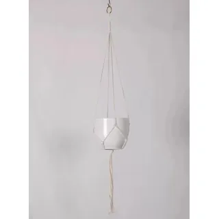 Wambere Makramee Blumenampel 105cm Pflanzenaufhänger Boho Deko Baumwollseil Hängeampel Blumenampeln Zum Aufhänge für Blumentöpfe und Pflanzen Außen Garten Balkon Fenster,Weiß