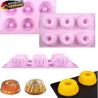 Mini Gugelhupfform Silikon 6er Set für Kekse Muffins & Dekoration