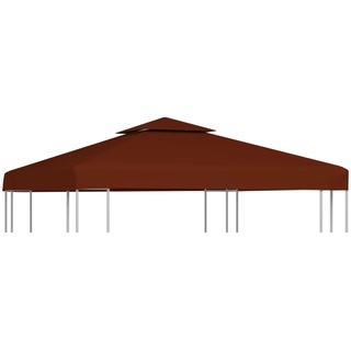 JUNZAI Pavillon-Dachplane mit Kaminabzug, Ersatzdach Pavillon, Dach Für Pavillon, Pavillondach, 310 g/m2 3x3 m Terrakotta