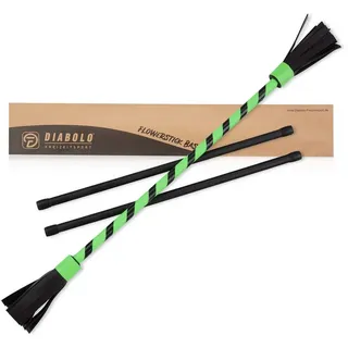 Diabolo Freizeitsport Flowerstick Basic (grün) - UV reaktiver Flower Stick mit Zwei Glasfaser Handstäben, Hingucker auf Festivals, ideal für Anfänger