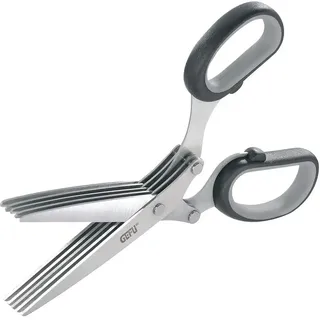 GEFU Kräuterschere Cutare mit 5-fach Klinge und Reinigungskamm 19,1 cm Edelstahl Silber