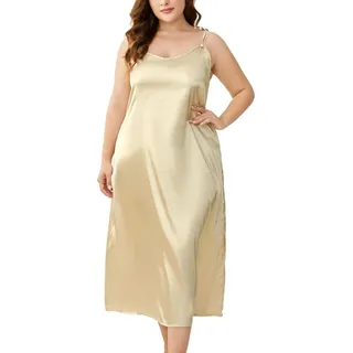 Damen Unterkleid, Spitze Lustig Ärmellos Große Größen Sleepshirt Unterrock Baumwolle Sommer Dünnes Schwarz Schlafshirt Nachthemd mit Trägern Knielang Sexy Weiche Nachtwäsche Unterkleid