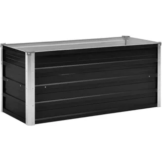 Festnight Hochbeet Metall Anthrazit 100x40x45 cm Hochbeete für Garten Balkon Terrasse Kräuterbeet Gemüsebeet Verzinkter Stahl