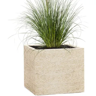 Pflanzwerk® Pflanzkübel Cube Antik Sand 45x55x55cm *Frostbeständiger Blumenkübel* *UV-Schutz* *Qualitätsware*