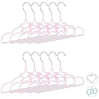 Relaxdays Kinderkleiderbügel Metall Rosa/Silber 30 St.