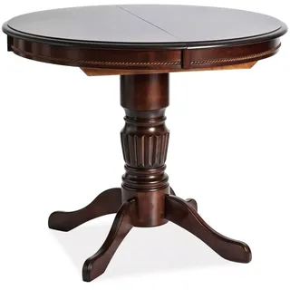 Feldmann-Wohnen Esstisch Margo (Tischplatte ausziehbar bis zu 125cm, 1-St., moderner Landhausstil, Gestell aus Massivholz), 90-125x90x75cm Nussbaum dunkel ausziehbar braun