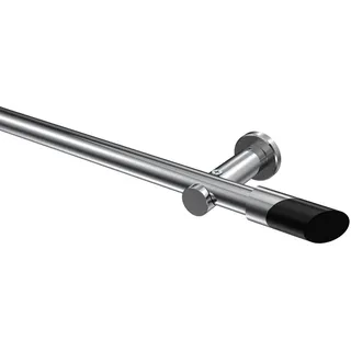 Interdeco Vorhangstange Platon Verano 1-läufig Ø 20 mm 180 cm Schwarz
