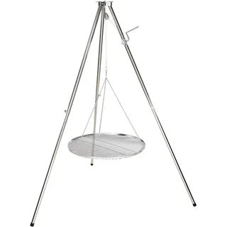 Edelstahl - Dreibein Schwenker Grillgestell & 70 cm Edelstahlrost