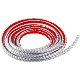 5 m PVC-Tapetenbordüre, selbstklebend, flexible Formleiste, Zierstreifen, Einfassungsstreifen für Schrank, Tür, Spiegelrahmen, Möbeldekoration, Putz, Decke, Hintergrundwand (Silber, 10 mm)
