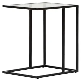 Novel Beistelltisch, Schwarz, Metall, Glas, rechteckig, eckig, 35x46x45 cm, Wohnzimmer, Wohnzimmertische, Beistelltische, Beistelltische Metall