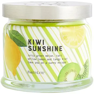 Kiwi Sunshine Partylite Kerzenglas mit 3 Dochten