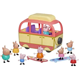 Peppa Pig Peppa Visits Australia Campervan Vehicle Preschool Toy; Includes 8 Figures, 4 Accessories, for Ages 3 and Up