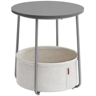 VASAGLE Beistelltisch Grau Holz Ø 45 cm x 50 cm