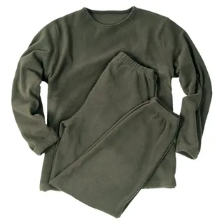 Mil-Tec Thermounterhemd Bundeswehr Thermo Unterwäsche Fleece mit Rundhalsausschnitt grün XL