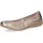 Damen Ballerinas aus Leder Braun Taupe METALLIC 42 EU