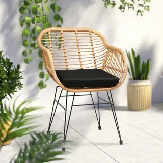 CASARIA Bali Korbsessel 56 x 59 x 83 cm natur/schwarz 2 St.
