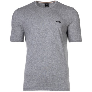BOSS Herren T-Shirt - Rundhals, Mix & Match, Baumwoll Stretch, Logo Grau XL