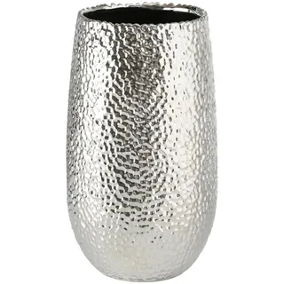 Boltze Vase Lajos Silber, 31 cm, Blumentopf, Metallic-Optik, 5339500