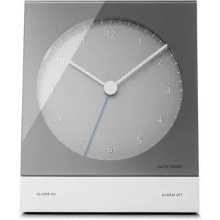 Jacob Jensen Funkwecker JACOB JENSEN 350 Funkwecker silber/grau Uhrwerk geräuscharm, NICHT lautlos! silberfarben