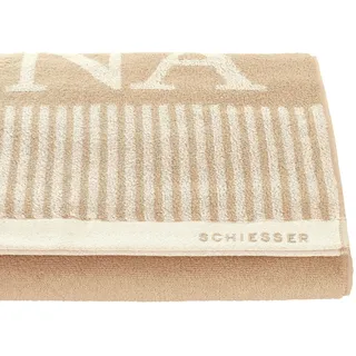 Schiesser Saunatuch | 100% Baumwolle | Zweifarbig | 75x200 cm | weich & saugstark | Rückseite in Kontrastoptik | Logostickerei am Saum | OEKO-TEX® MADE IN GREEN