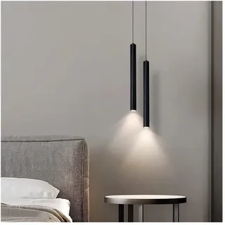 Modern Pendelleuchte Zylindrischer Kronleuchter mit langem Rohr, moderne, minimalistische, kleine Pendelleuchte, nordische, verstellbare Deckenaufhängung, Leuchte for Schlafzimmer, Nachttisch, Wohnzim