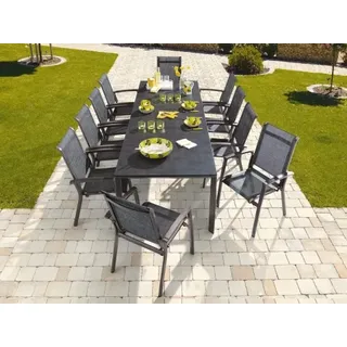 Sieger Calvi Gartenmöbel-Set, Aluminium eisengrau 12-teilig