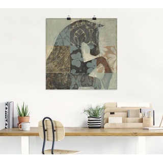 Artland Wandbild Gemustertes Pferd II, Haustiere (1 St), als Leinwandbild, Poster in verschied. Größen beige 70 cm x 70 cm