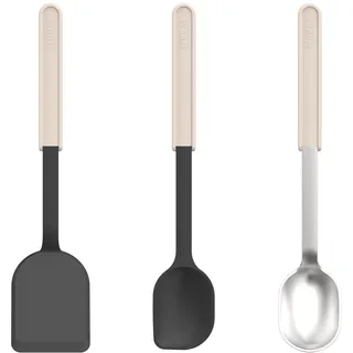 Mepal Koch-Set 3-teilig Pfannenwender/Rührlöffel/Edelstahl-Schöpflöffel