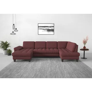 sit&more Wohnlandschaft Polyester U-Form 3-Sitzer Rot