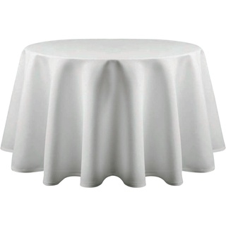 METRO Professional Tischdecke, Ø 300 cm, Baumwolle, rund, waschbar, Satinband, weiß