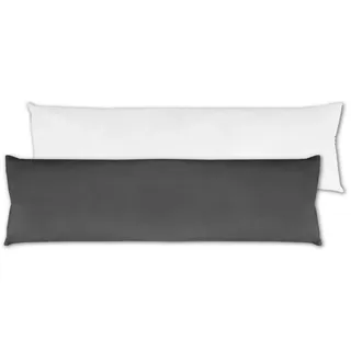 BestLivings Seitenschläfer Kissenhülle 40 x 140 cm Inklusive Füllkissen Anthrazit