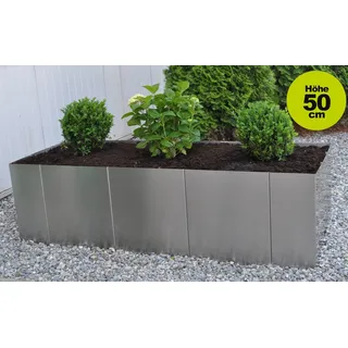 YERD Edelstahl Hochbeet Square 160x60x50cm Pflanz Blumen Über Topf kasten Garten