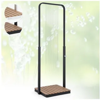 blumfeldt Gartendusche Sumatra Falls SQ (Set, 1 St), Outdooor bodenplatte Bodendusche Fußdusche Außen ohne Stromanschluss schwarz