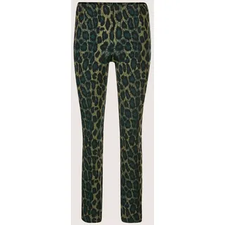 Madeleine Leggings Gerade Jersey-Leggings mit Animal-Print Petrol/Schwarz 18