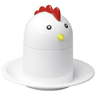 Gsd Eierköpfer und Eierbecher Chicken Design, weiß