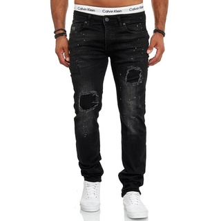 OneRedox Straight-Jeans J-700C (Jeanshose Designerjeans Bootcut, 1-tlg) Freizeit Business Casual schwarz 31