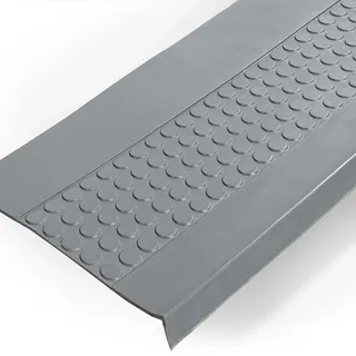 ANRO StufenMatten mit Noppen Gummi außen/innen TreppenstufenMatten mit Noppen rutschfest Treppenstufen Matten mit Noppen Grau 75x30x4cm