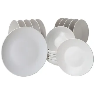 Mambocat Teller-Set 18tlg. 6 Personen Weiß matt