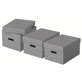 Esselte Aufbewahrungsbox 26,5 x 20,5 x 36,5 cm 3-tlg. grau
