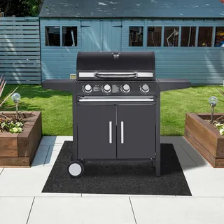 Jiubiaz Grillteppich, Grillmatte 80x120 Cm, Rutschfeste Unterlage Für Grill Und Outdoor-geräte, Ölbeständig, Bodenschutz Für Garten Und Terrasse