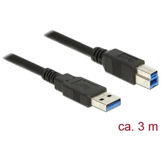 DeLock USB-A auf USB-B 3 m Schwarz